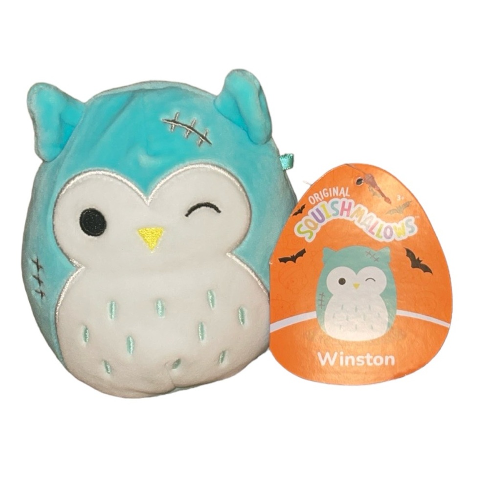 Winston The Teal Owl Squishmallow 4”